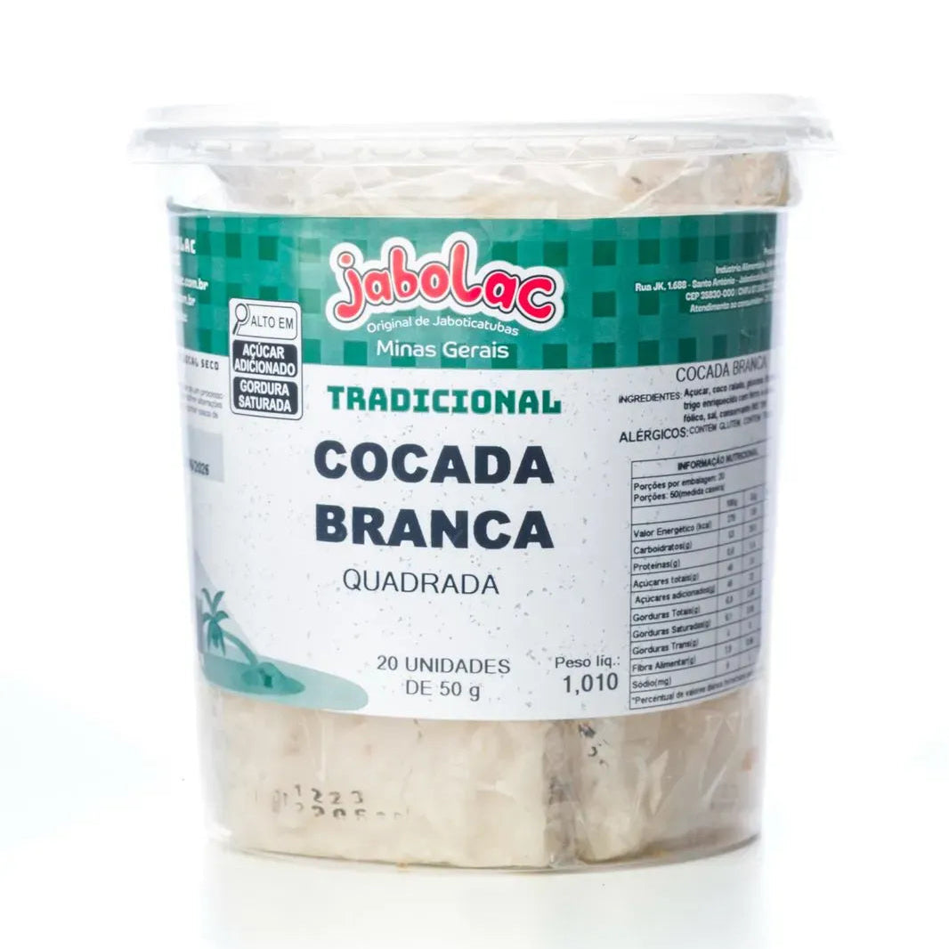 Cocada branca quadrada Pote 1,01Kg