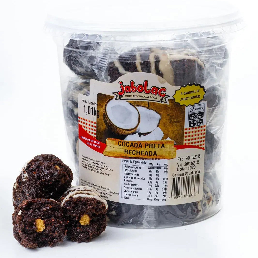 Cocada preta recheada Pote 1,01Kg